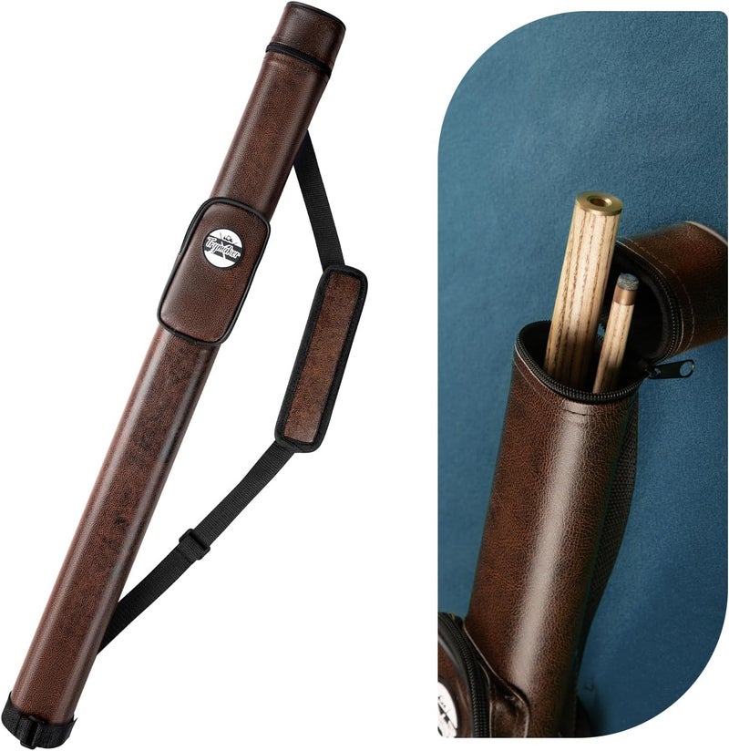 Trymaker Pool Cue Case, 1×1 Hard Pool Stick Case Holds 1 Complete of 2-Piece Cue (Not for 3/4 Cues), Made of Faux Leather Pool Cue Accessories - Image 1